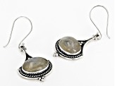 Multi-Color Rainbow Moonstone Sterling Silver Dangle Earrings