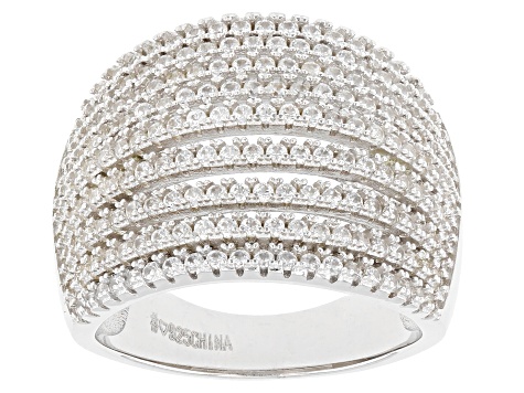 White Zircon Rhodium Over Sterling Silver Ring 1.60ctw