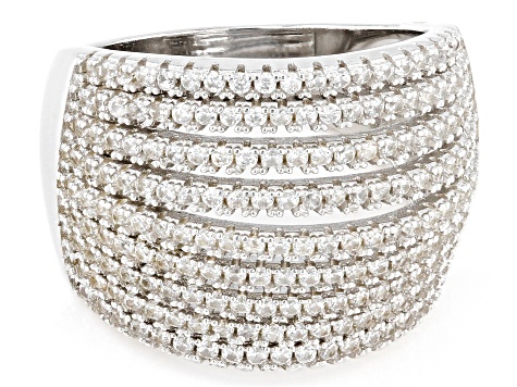 White Zircon Rhodium Over Sterling Silver Ring 1.60ctw