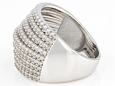 White Zircon Rhodium Over Sterling Silver Ring 1.60ctw