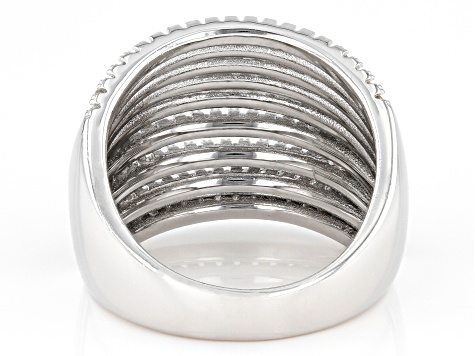 White Zircon Rhodium Over Sterling Silver Ring 1.60ctw