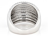 White Zircon Rhodium Over Sterling Silver Ring 1.60ctw