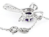 Purple Amethyst Rhodium Over Sterling Silver Pendant With Chain 1.12ctw