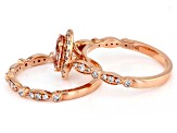 Peach Morganite 14k Rose Gold Ring Set 1.40ctw