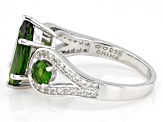 Green Chrome Diopside Rhodium Over Sterling Silver Ring 2.53ctw