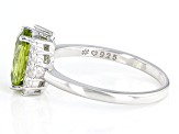 Green Peridot Rhodium Over Sterling Silver Ring 1.85ctw