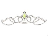 Green Peridot Rhodium Over Sterling Silver Ring Set 2.50ctw