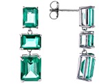 Green Topaz Platinum Over Sterling Silver Dangle Earrings 15.25ctw