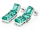 Green Topaz Platinum Over Sterling Silver Dangle Earrings 15.25ctw