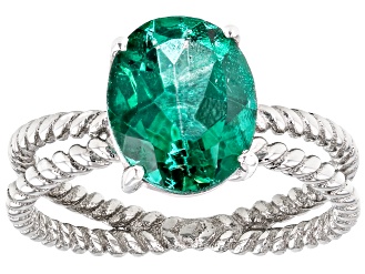 Green Topaz Platinum Over Sterling Silver Ring 2.75ct