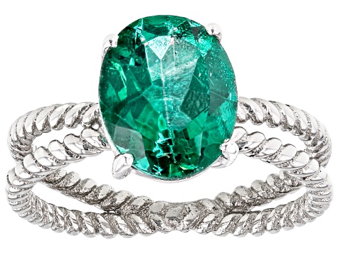 Green Topaz Platinum Over Sterling Silver Ring 2.75ct