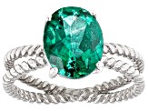Green Topaz Platinum Over Sterling Silver Ring 2.75ct