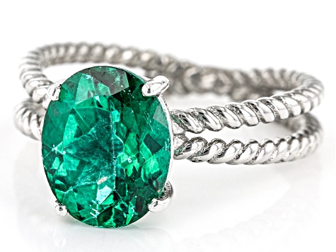 Green Topaz Platinum Over Sterling Silver Ring 2.75ct