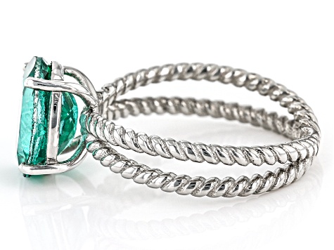 Green Topaz Platinum Over Sterling Silver Ring 2.75ct