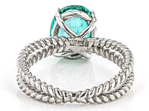 Green Topaz Platinum Over Sterling Silver Ring 2.75ct