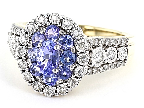 Blue Tanzanite 10k Yellow Gold Ring 1.40ctw