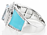 Sky Blue Topaz Rhodium Over Sterling Silver Ring 2.47ctw