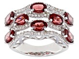 Color Shift Garnet Rhodium Over Sterling Silver Ring 5.20ctw