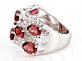 Color Shift Garnet Rhodium Over Sterling Silver Ring 5.20ctw