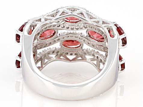 Color Shift Garnet Rhodium Over Sterling Silver Ring 5.20ctw