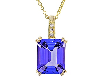 Picture of Blue Tanzanite 10k Yellow Gold Pendant With Chain 2.94ctw