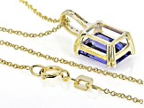 Blue Tanzanite 10k Yellow Gold Pendant With Chain 2.94ctw