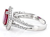 Red Lab Created Ruby Rhodium Over Sterling Silver Ring 3.74ctw