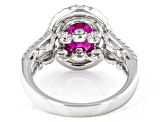 Red Lab Created Ruby Rhodium Over Sterling Silver Ring 3.74ctw