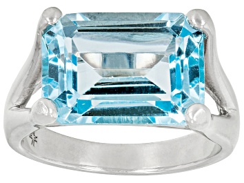 Picture of Sky Blue Topaz Rhodium Over Sterling Silver Ring 7.75ct