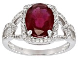 Red Mahaleo(R) Ruby Rhodium Over Sterling Silver Ring 3.10ctw