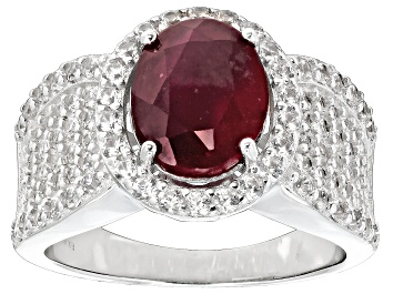 Picture of Red Mahaleo(R) Ruby Rhodium Over Sterling Silver Ring 4.35ctw