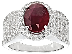Red Mahaleo(R) Ruby Rhodium Over Sterling Silver Ring 4.35ctw