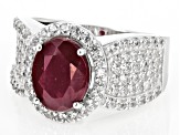 Red Mahaleo(R) Ruby Rhodium Over Sterling Silver Ring 4.35ctw