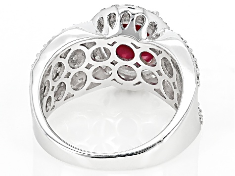 Red Mahaleo(R) Ruby Rhodium Over Sterling Silver Ring 4.35