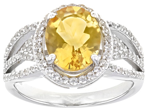 Yellow Citrine Rhodium Over Sterling Silver Ring 2.55ctw - DOK2824 ...