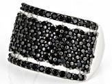 Black Spinel Rhodium Over Sterling Silver Band Ring 1.50ctw