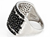 Black Spinel Rhodium Over Sterling Silver Band Ring 1.50ctw