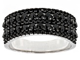 Black Spinel Rhodium Over Sterling Silver Band Ring 1.15ctw