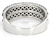 Black Spinel Rhodium Over Sterling Silver Band Ring 1.15ctw