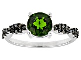 Chrome Diopside Rhodium Over Sterling Silver Ring 1.40ctw