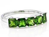 Green Chrome Diopside Rhodium Over Sterling Silver 5-Stone Band Ring 1.55ctw