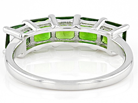 Green Chrome Diopside Rhodium Over Sterling Silver 5-Stone Band Ring 1.55ctw