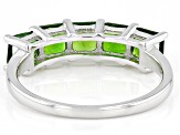 Green Chrome Diopside Rhodium Over Sterling Silver 5-Stone Band Ring 1.55ctw