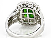 Green Chrome Diopside Rhodium Over Sterling Silver Ring 3.50ctw