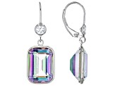 Multi-Color Quartz Rhodium Over Sterling Silver Earrings 12.10ctw