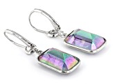 Multi-Color Quartz Rhodium Over Sterling Silver Earrings 12.10ctw