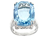 Sky Blue Glacier Topaz Rhodium Over Sterling Silver Ring 22.00ct