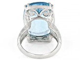 Sky Blue Glacier Topaz Rhodium Over Sterling Silver Ring 22.00ct