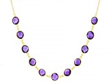 Purple African Amethyst 18k Yellow Gold Over Sterling Silver Necklace 15.30ctw
