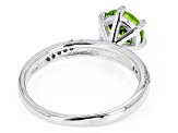 Green Peridot Rhodium Over Sterling Silver Ring 1.28ctw